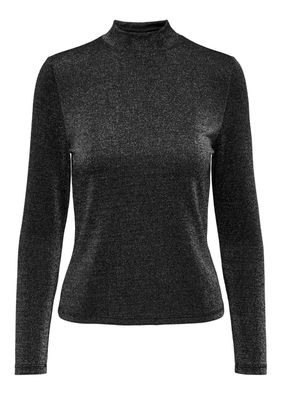 JDY Lea Black Sparkle High Neck Top