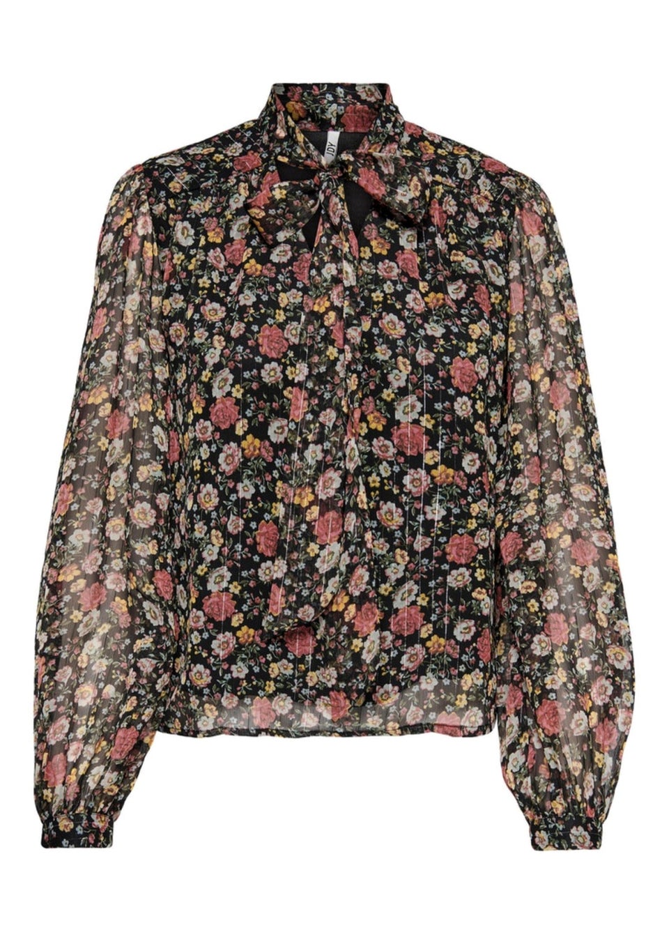 JDY Cody Black Floral Bow Top