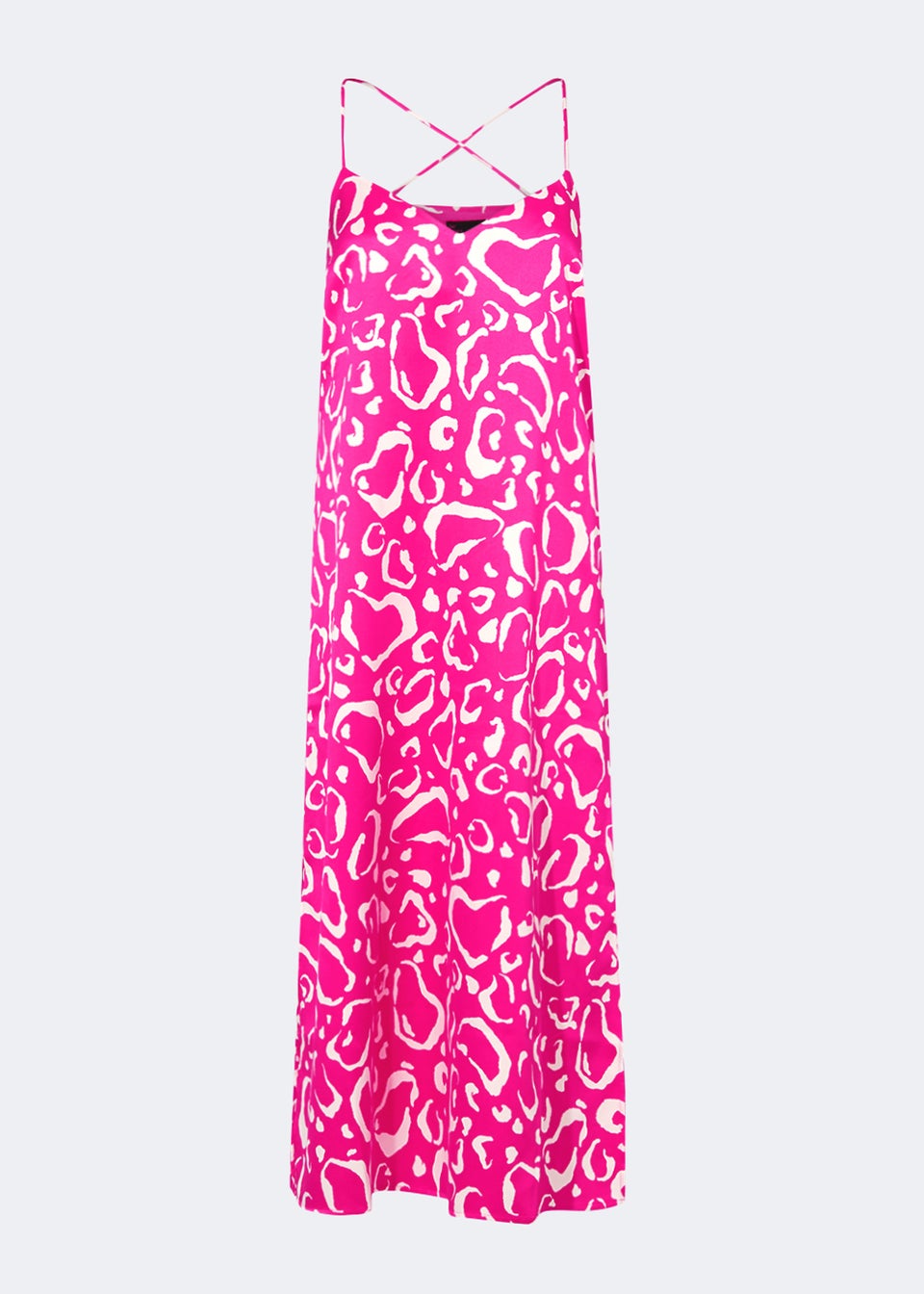 Be Beau Pink Print Midi Cami Dress