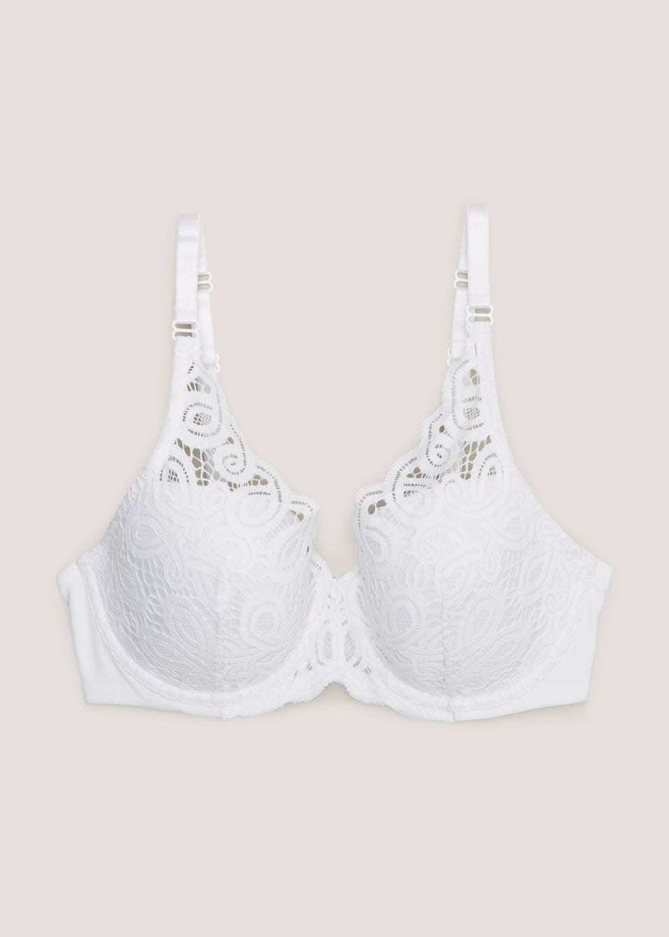 DD+ White Lace High Apex Bra Matalan