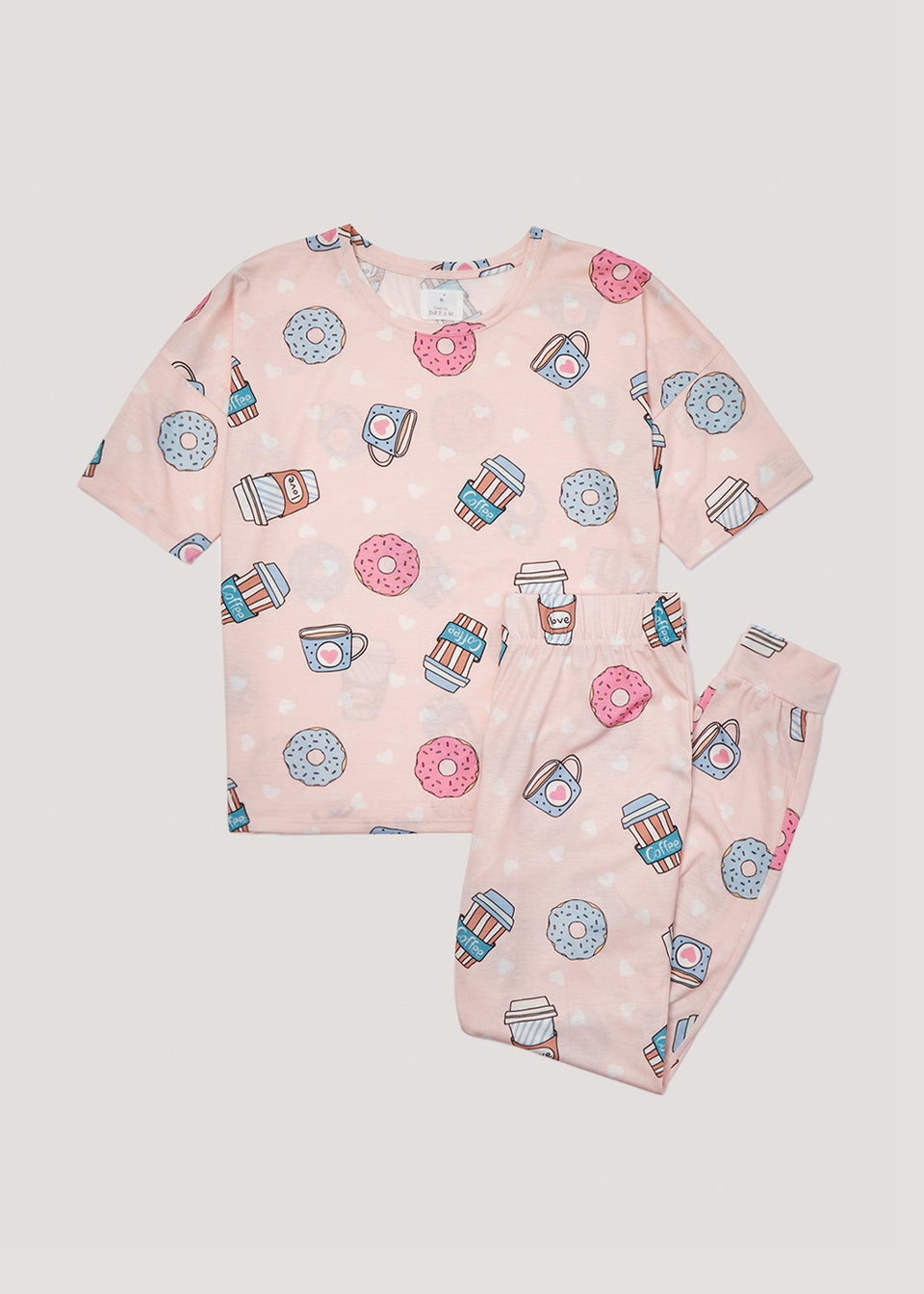 Pink Food Print Pyjama Set