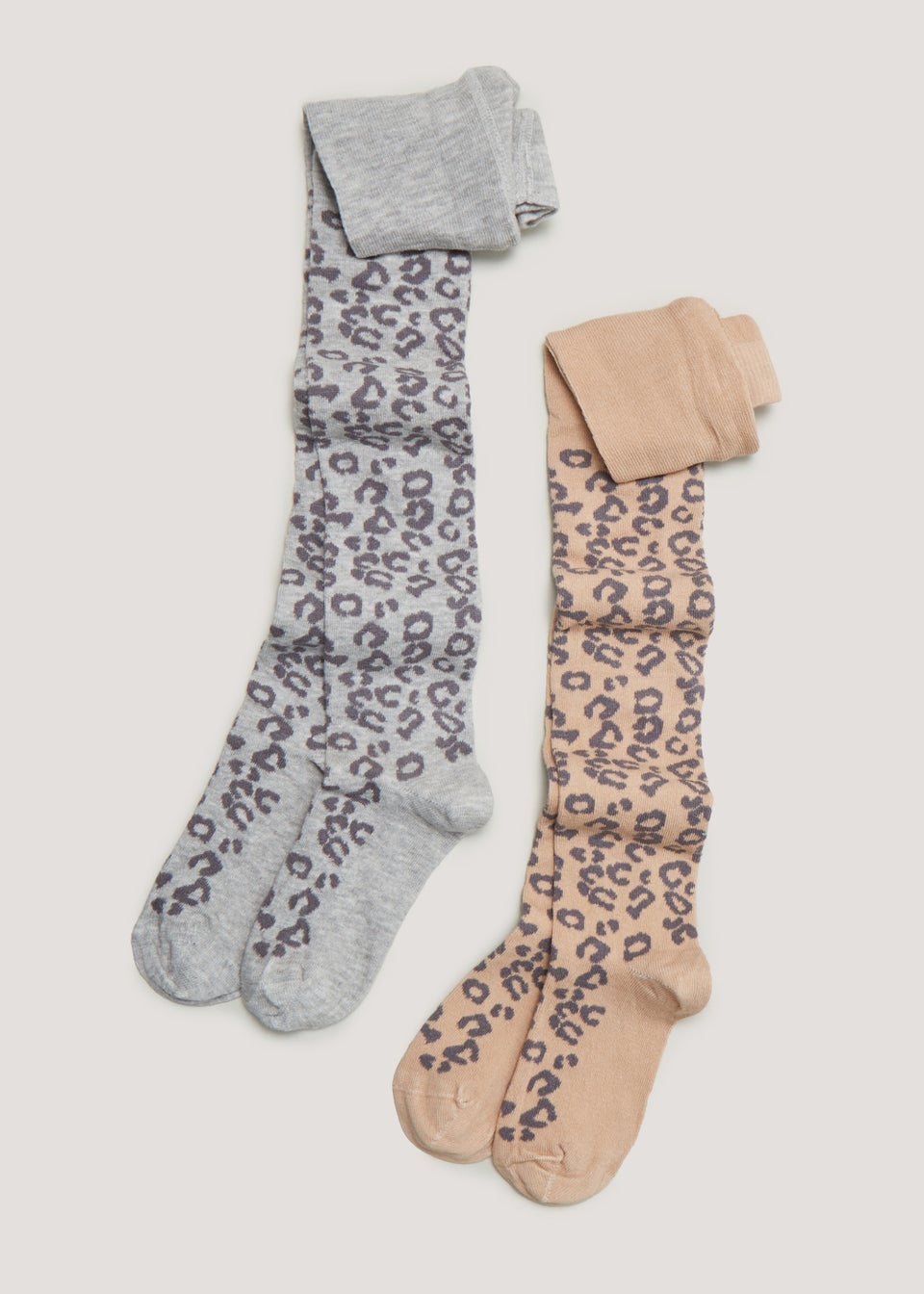 Girls 2 Pack Leopard Print Tights 2 9yrs Matalan