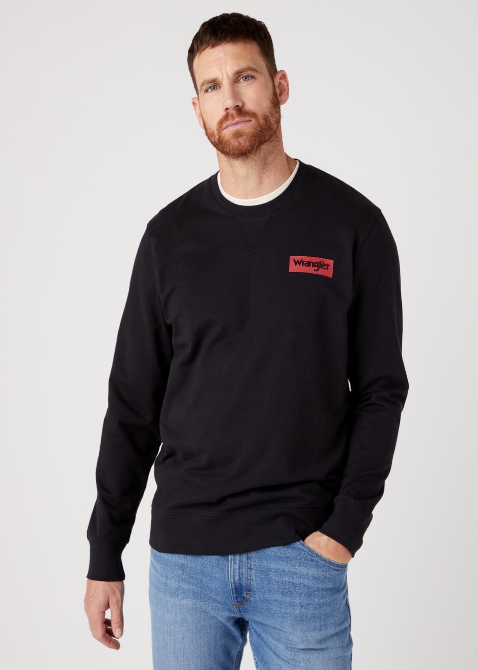 Wrangler Black Small Logo Crew Neck Sweatshirt