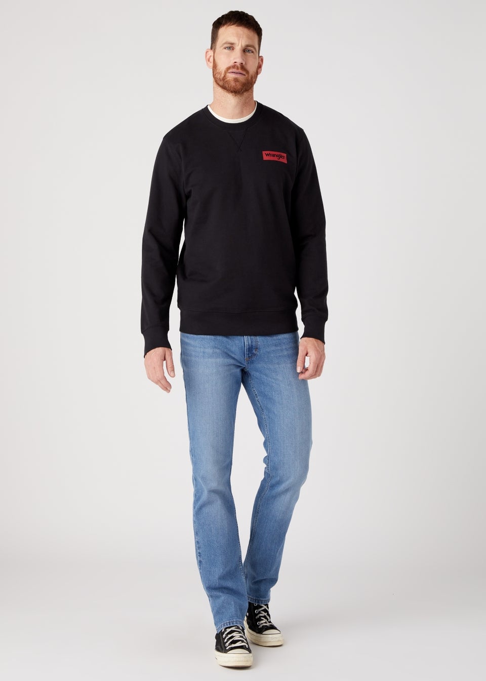 Wrangler Black Small Logo Crew Neck Sweatshirt