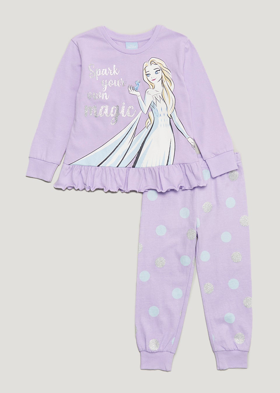 Girls Lilac Ombre Frozen Pyjama Set (2-9yrs)