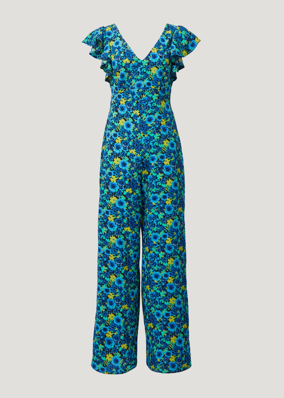 Be Beau Blue Floral Jumpsuit