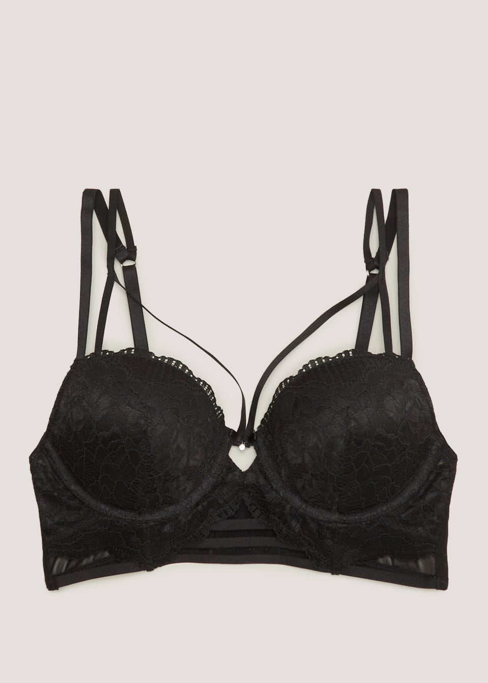 Black Strappy Bustier Bra