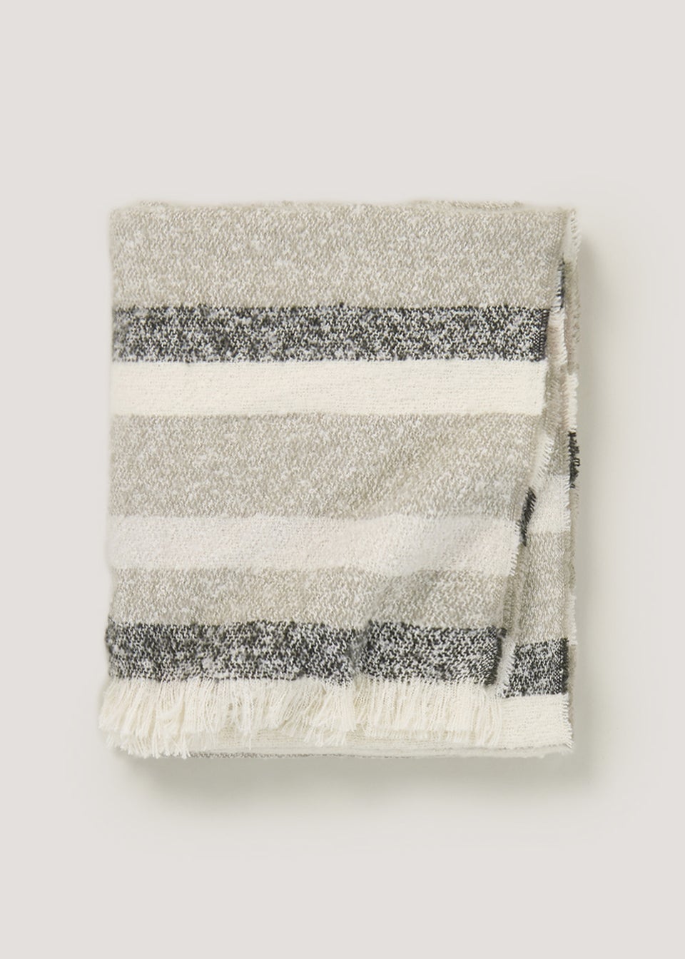 Grey Stripe Boucle Throw 130cm x 150cm