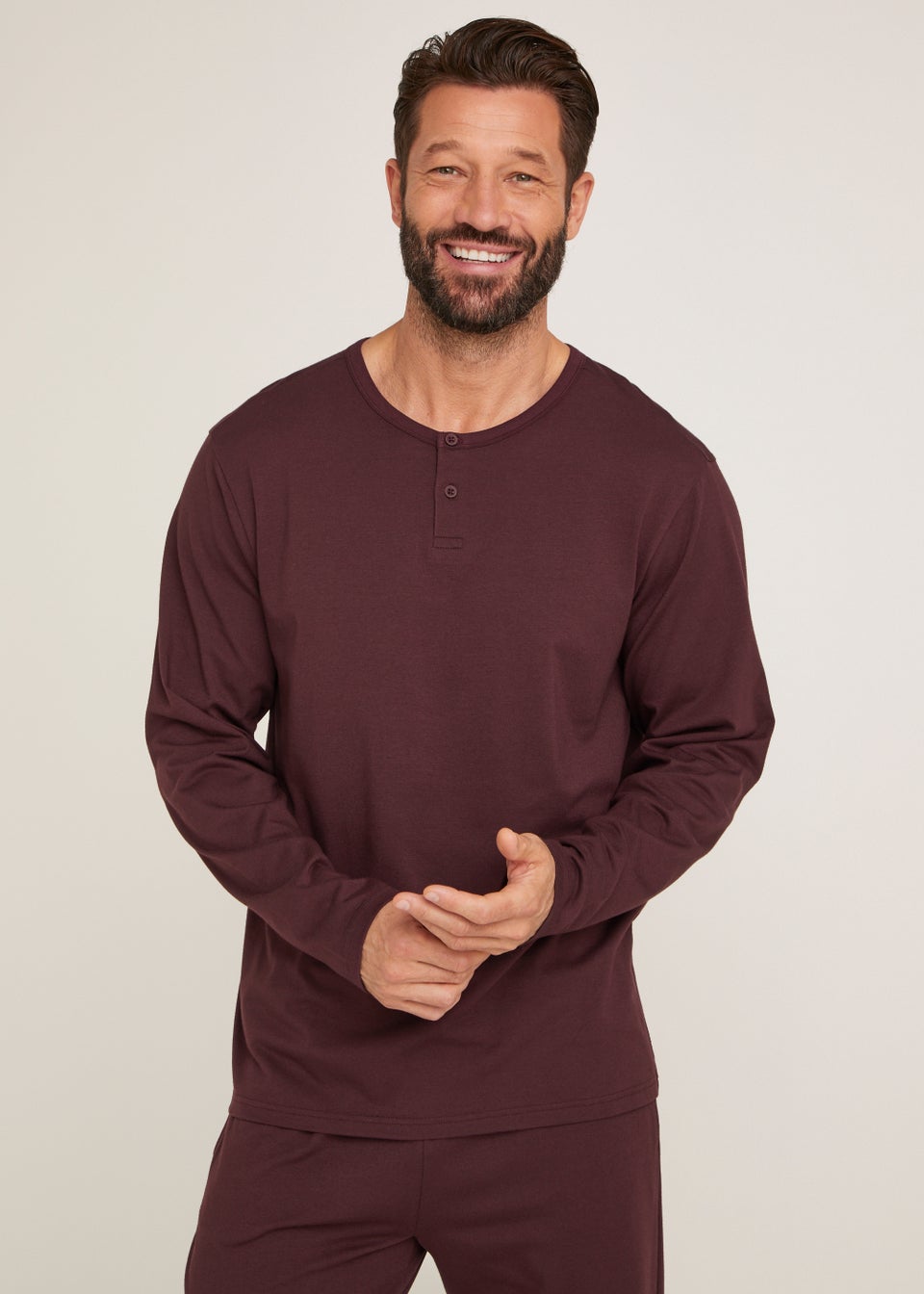 Burgundy Long Sleeve Modal Top Matalan