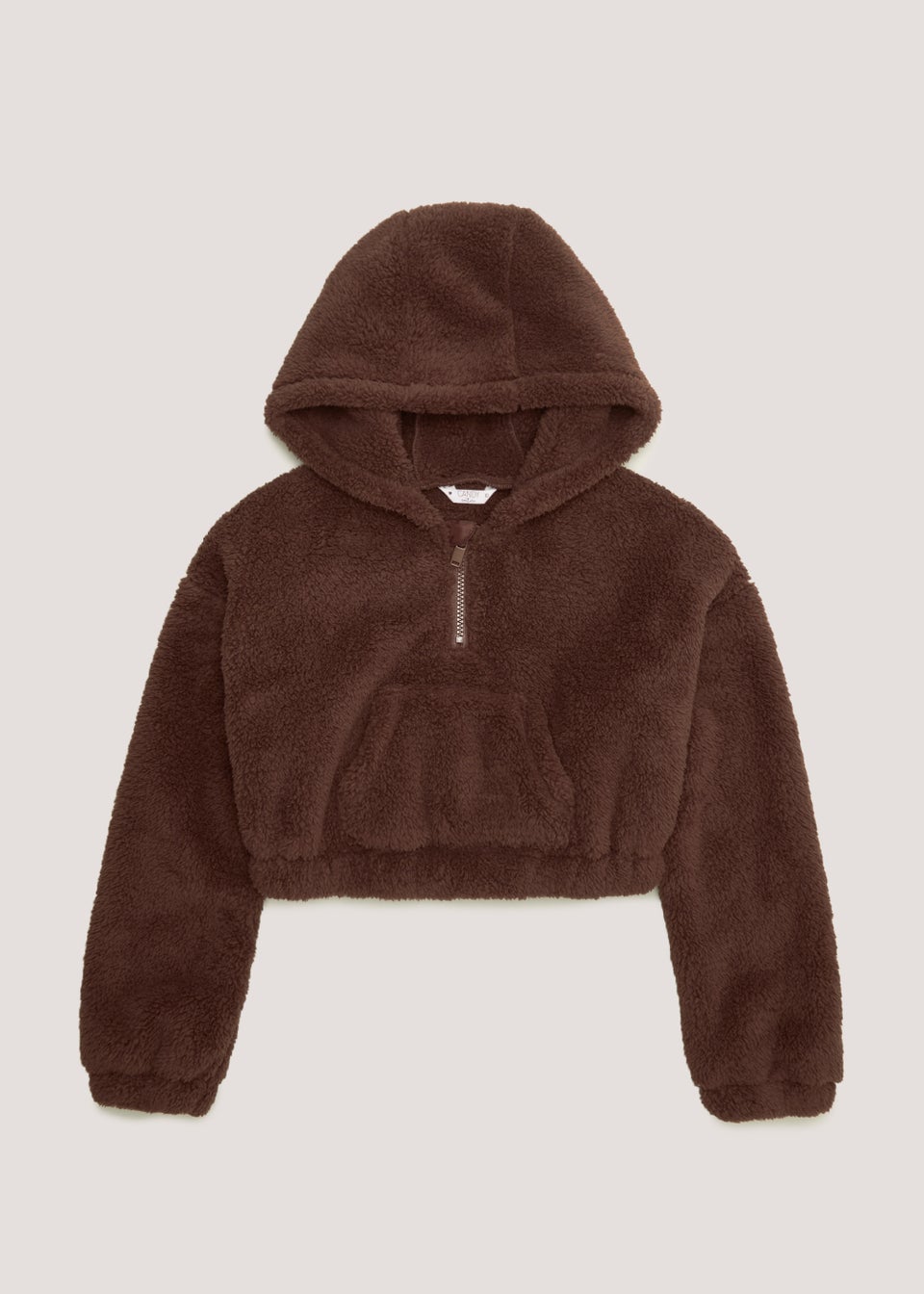 Girls Candy Couture Brown Borg Cropped Hoodie 9 16yrs Matalan