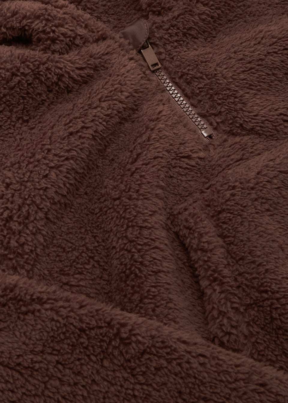 Girls Candy Couture Brown Borg Cropped Hoodie (9-16yrs)
