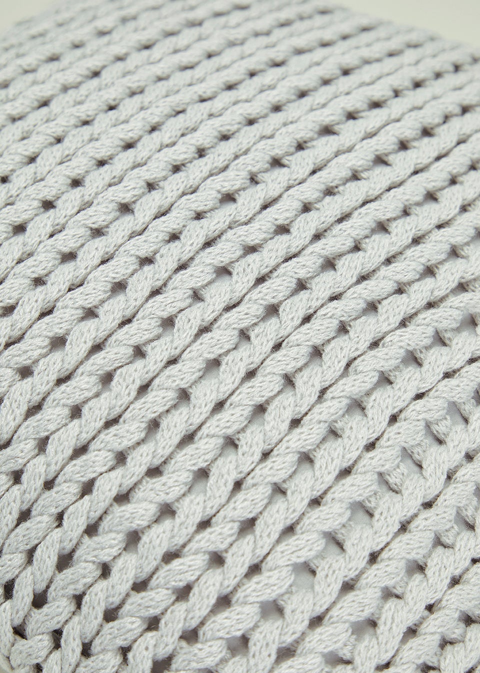Grey Chunky Knit Cushion (43cm x 43cm)