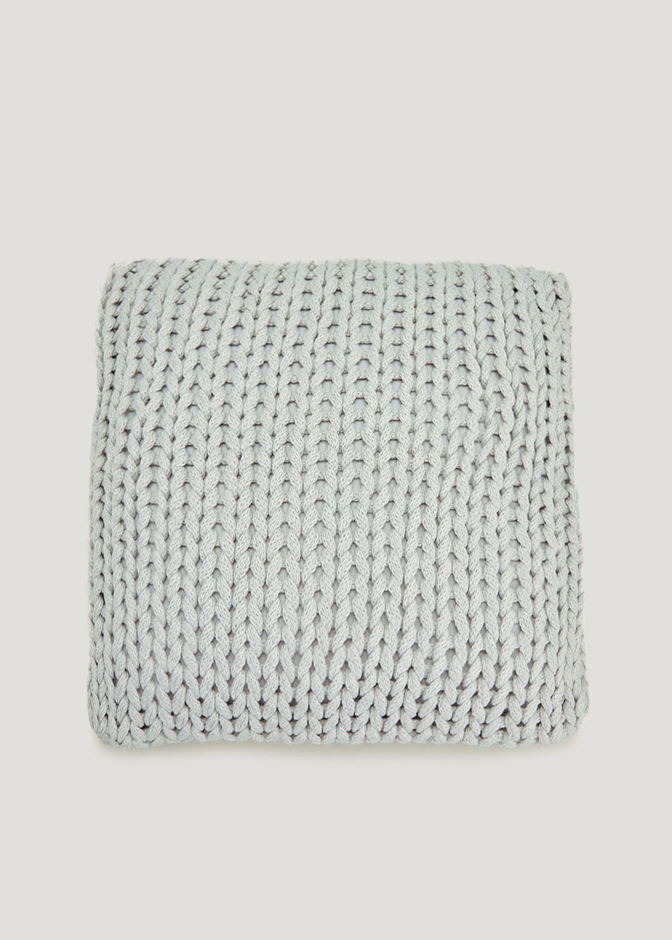 Grey Chunky Knit Cushion (43cm x 43cm)