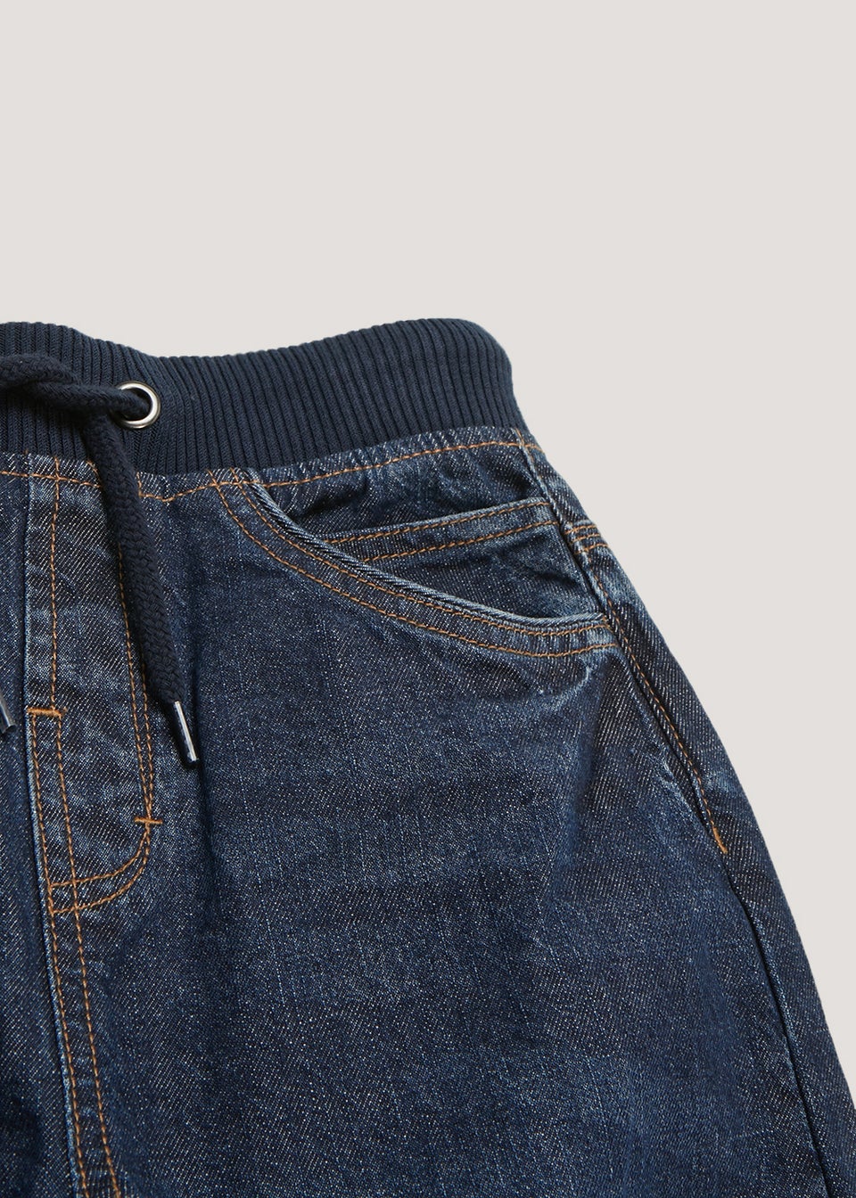 Boys Blue Denim Ribbed Waist Jeans (4-13yrs)