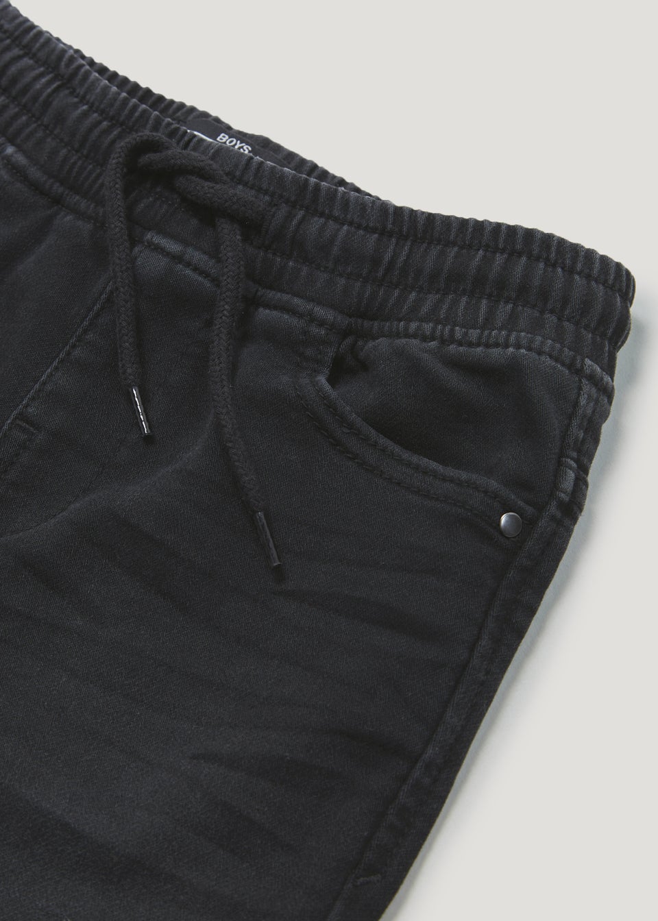 Boys Black Ribbed Waist Jeans (4-13yrs)