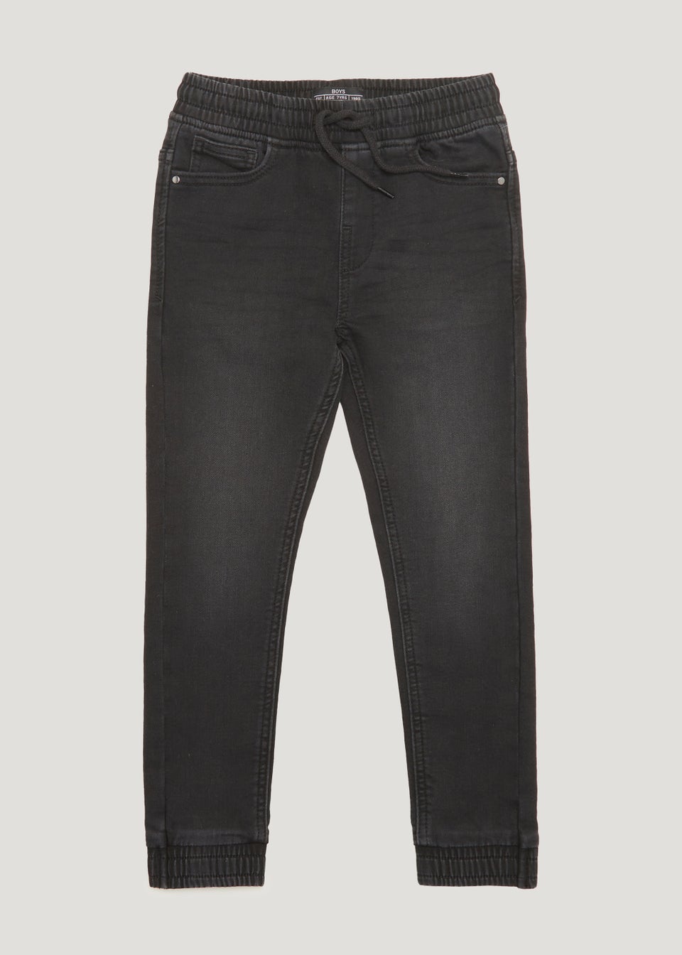 Boys Black Ribbed Waist Jeans (4-13yrs)