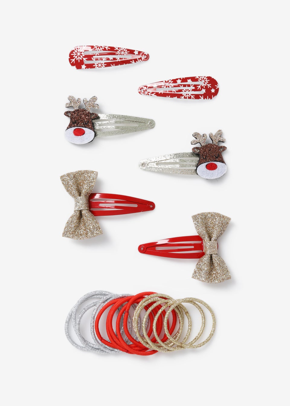 Girls Christmas Reindeer Hair Multipack