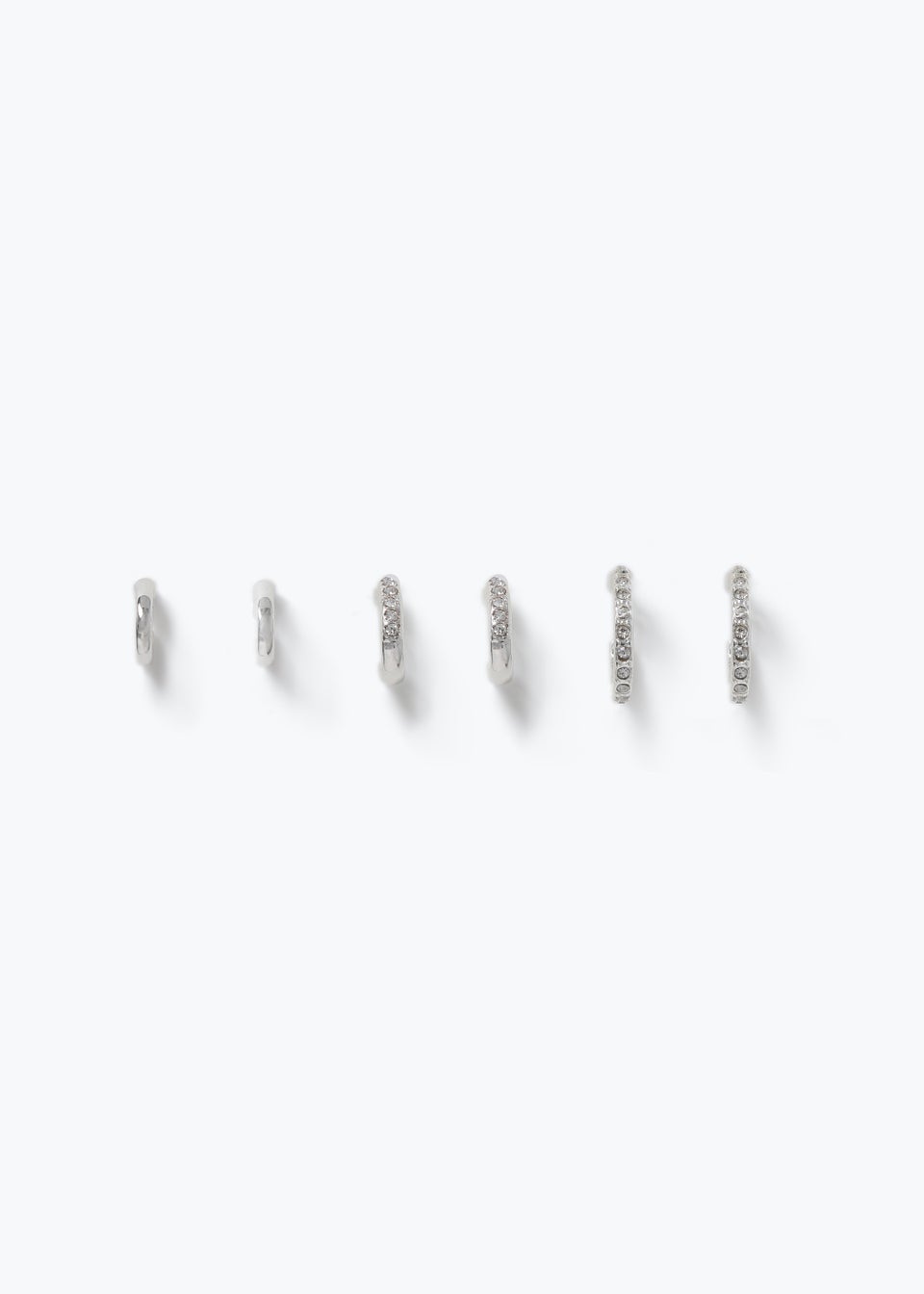 3 Pack Rhinestone Mini Hoop Earrings Matalan