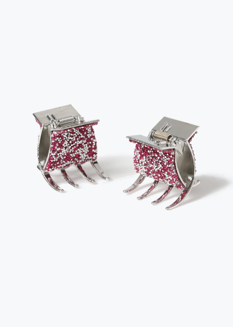 2 Pack Pink Crystal Mini Hair Claws
