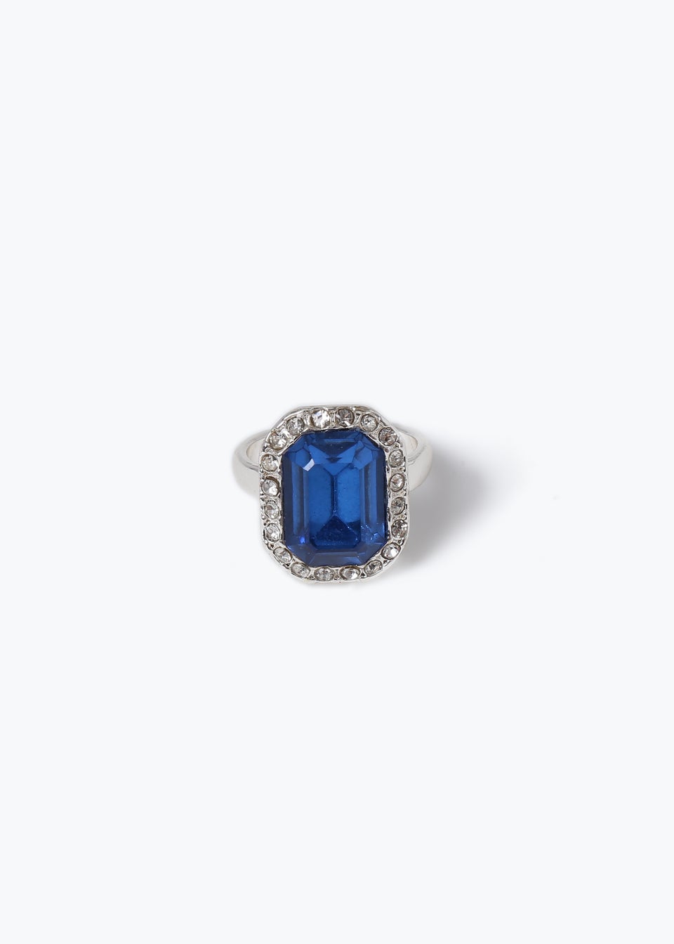 Blue Glass Stone Cocktail Ring Matalan
