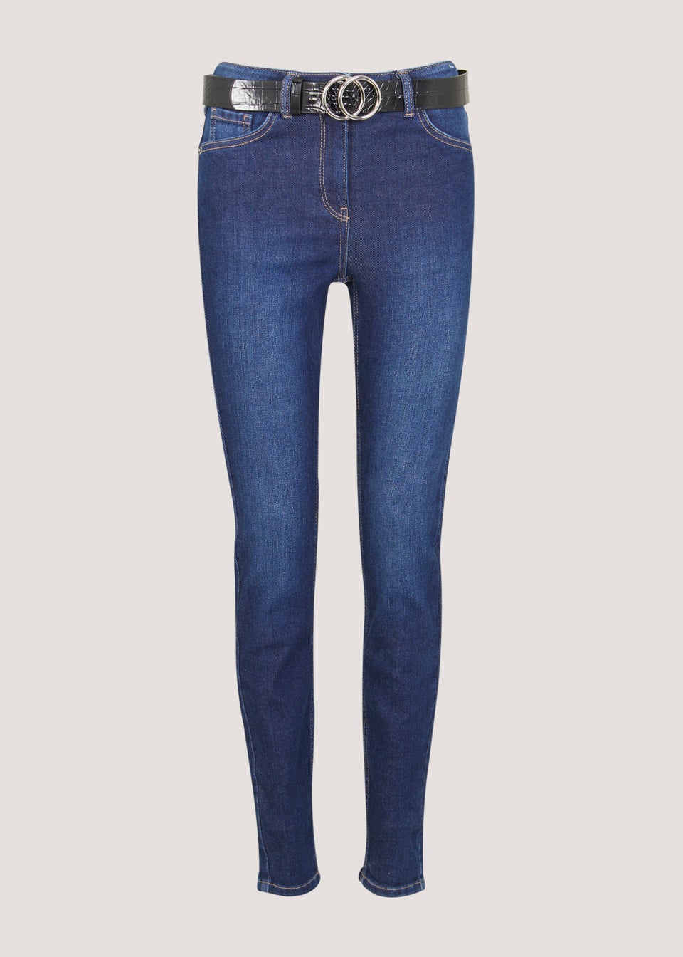April Dark Wash Belted Super Skinny Jeans