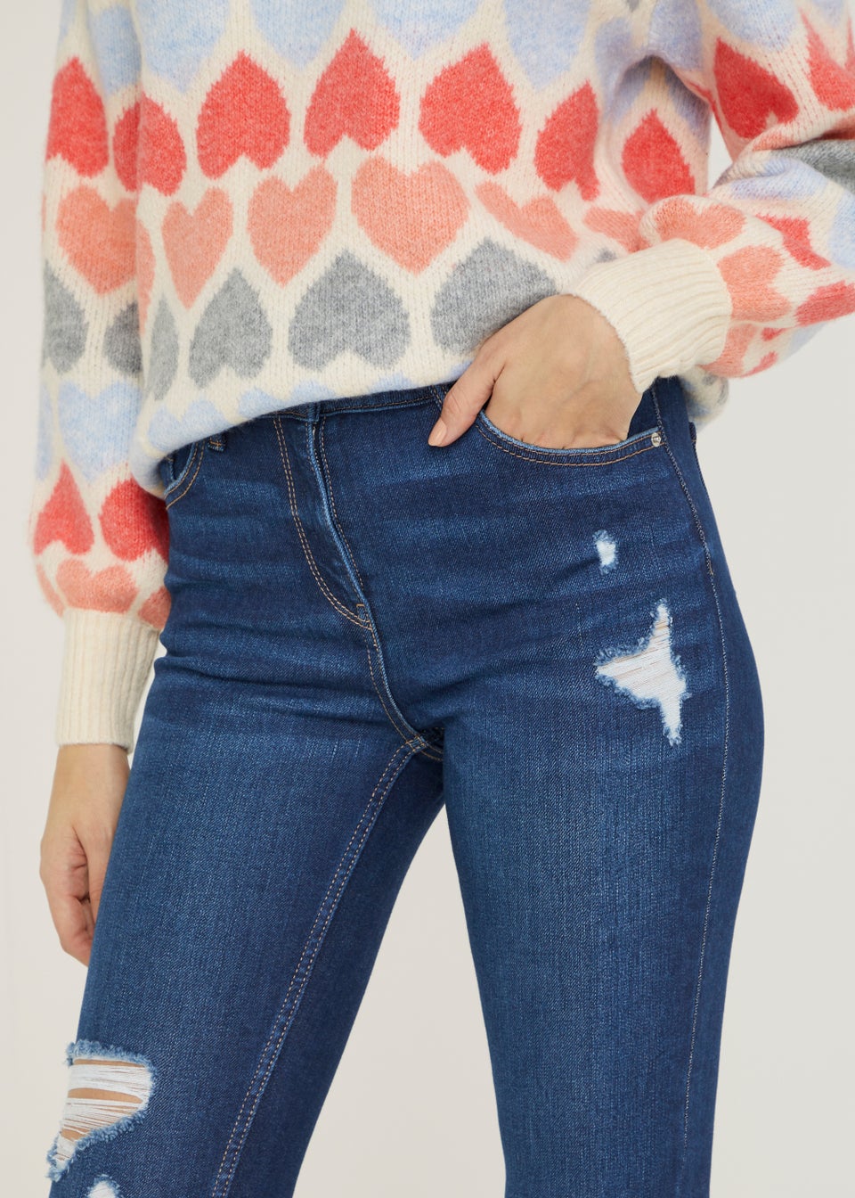April Dark Wash Ripped Super Skinny Jeans