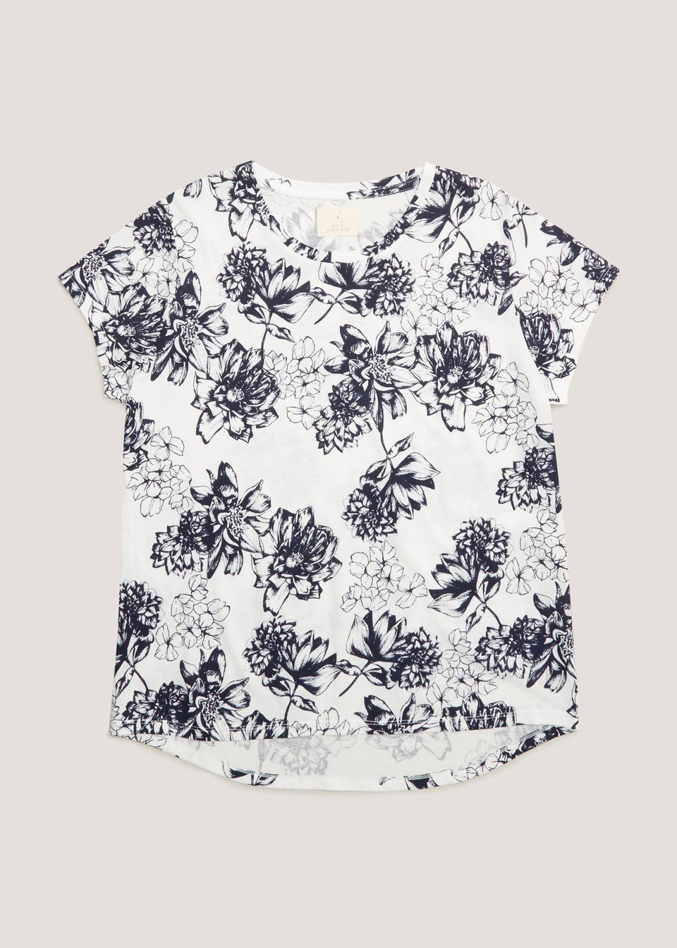White Floral Modal Cotton Pyjama Top