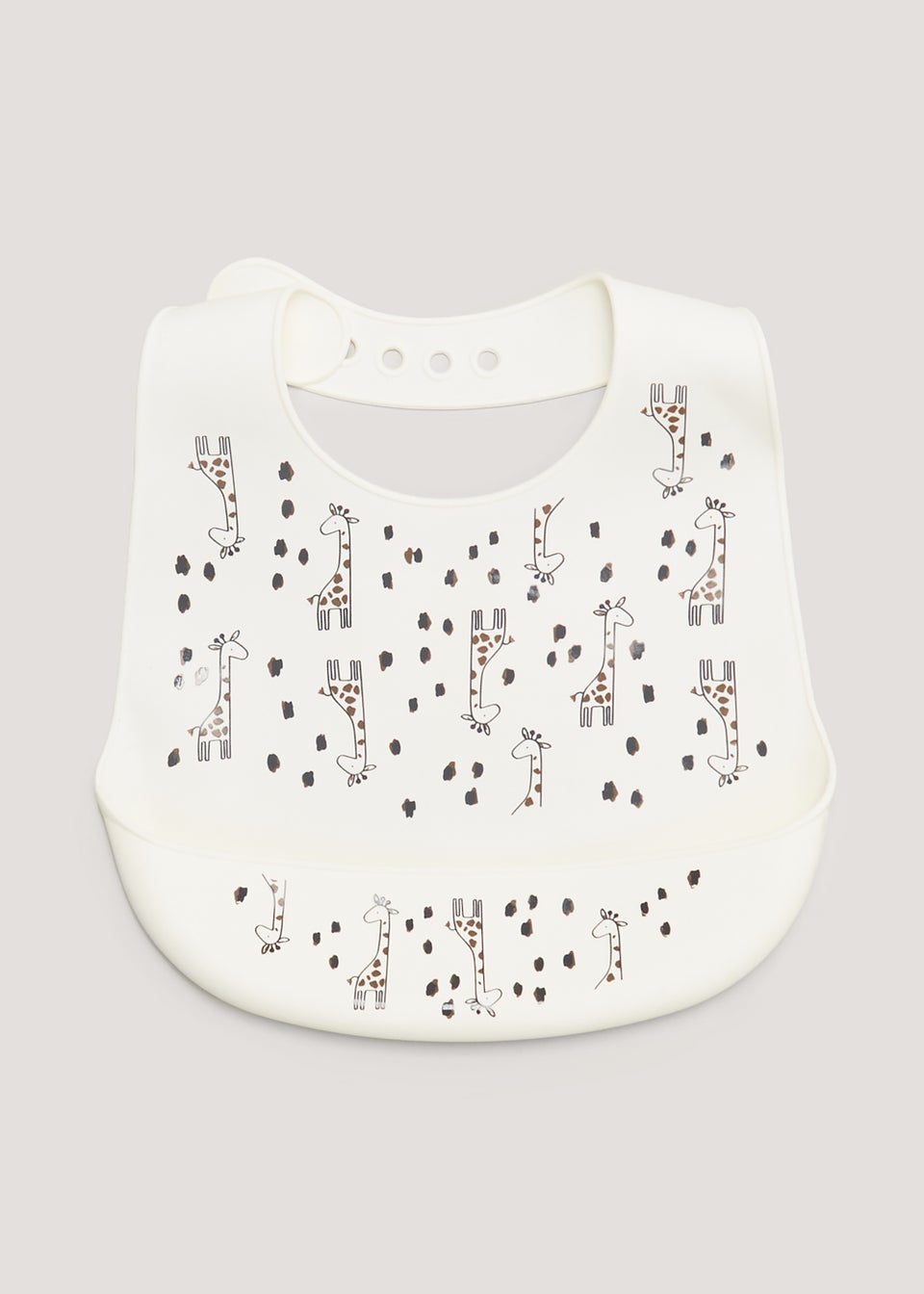 Taupe Giraffe Silicone Bib