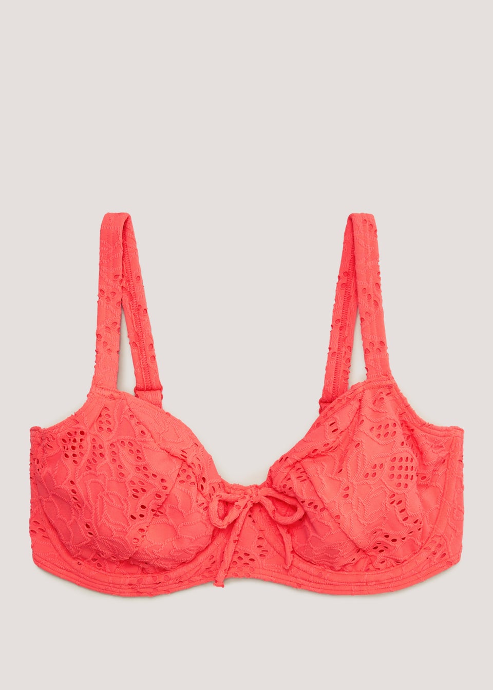DD+ Coral Underwired Broderie Co-Ord Bikini Top