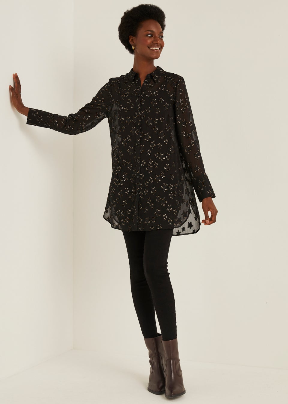 Black Star Textured Shirt