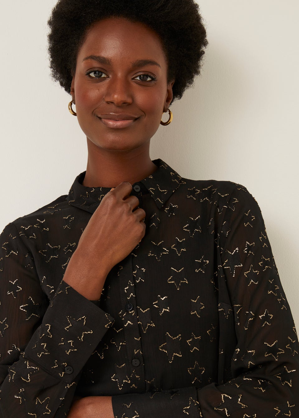 Black Star Textured Shirt