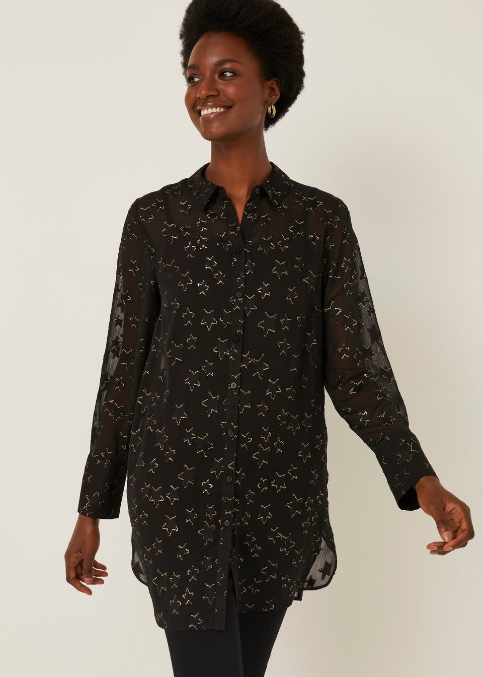 Black Star Textured Shirt