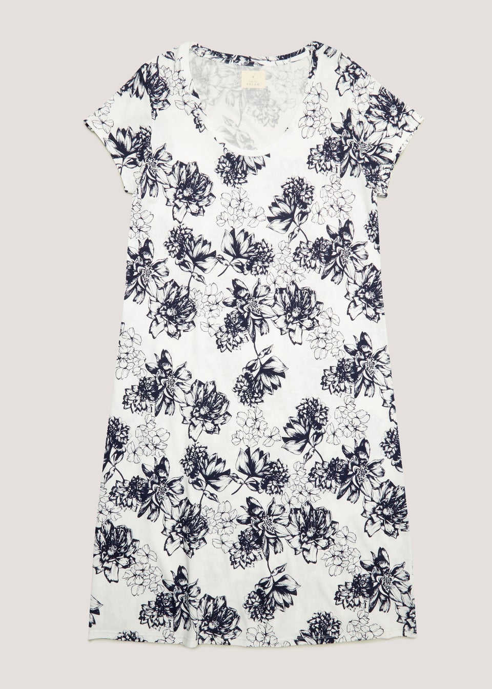 White Floral Modal Cotton Nightie