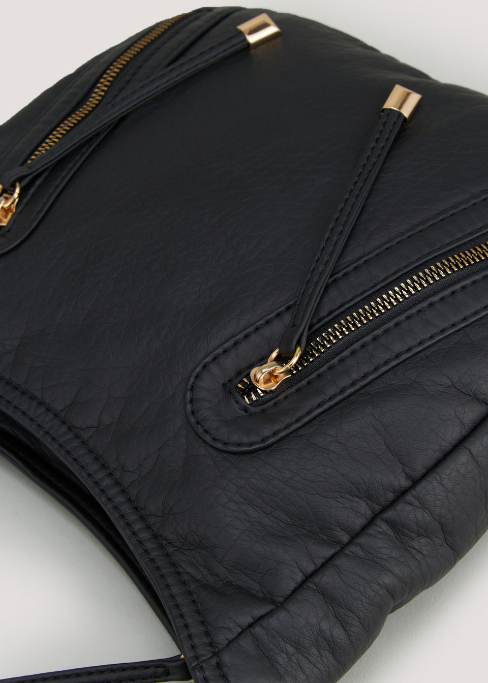 Black PU Messenger Crossbody Bag