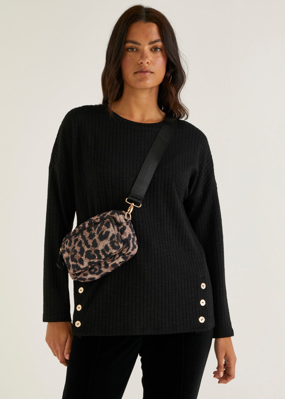 Animal Print Quilted Crossbody Bag