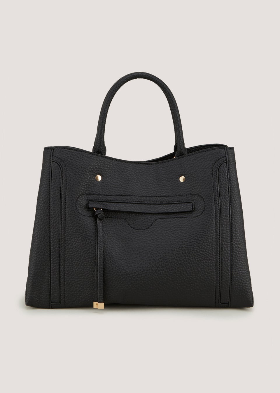 Black Front Pocket Tote Bag