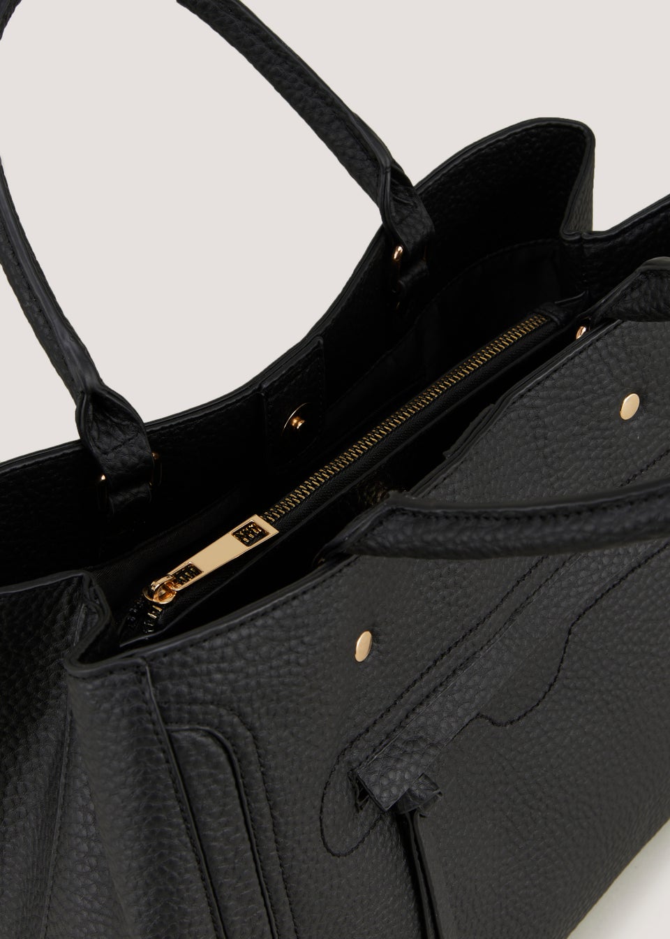 Black Front Pocket Tote Bag