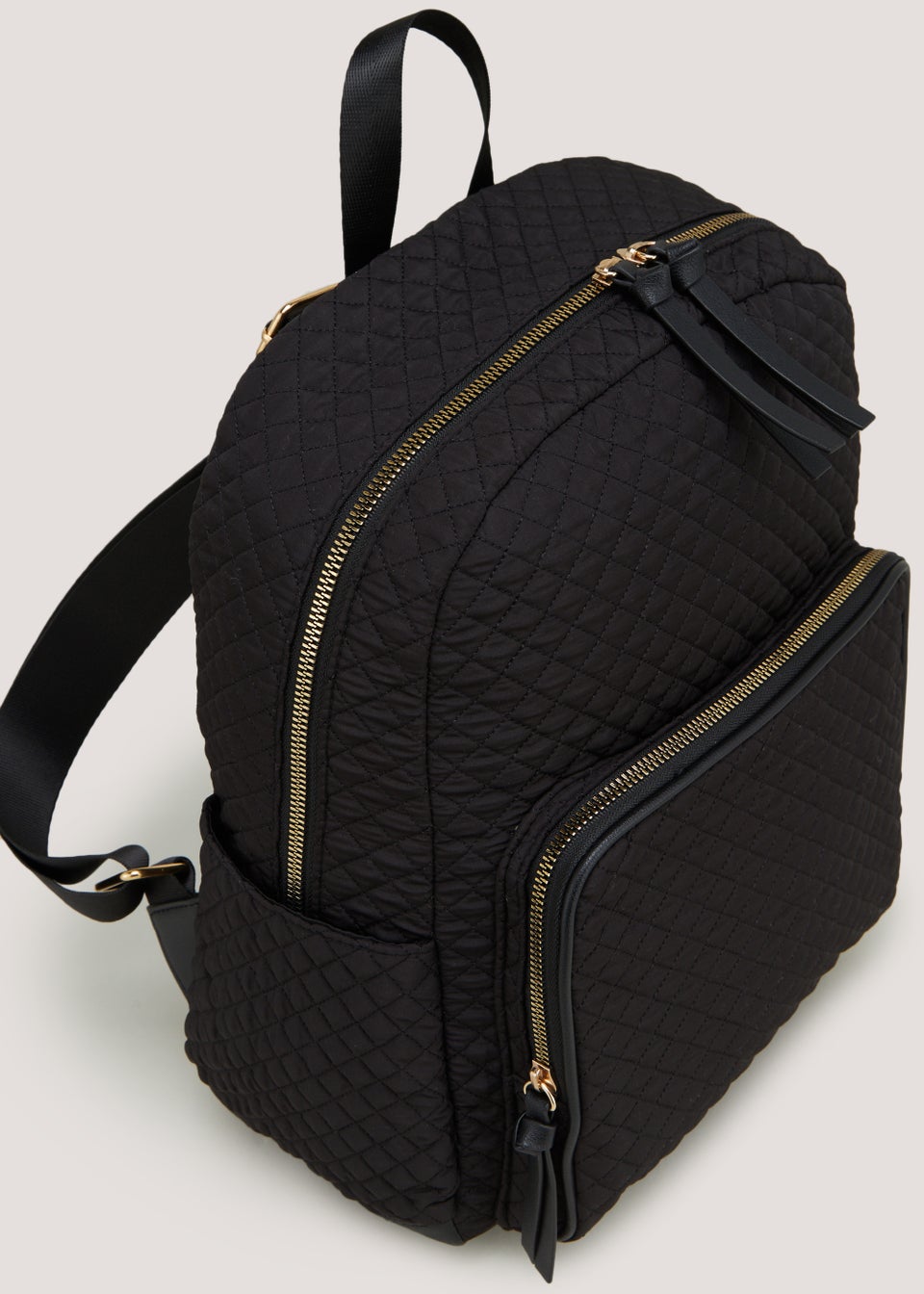Black Quilted Backpack Matalan