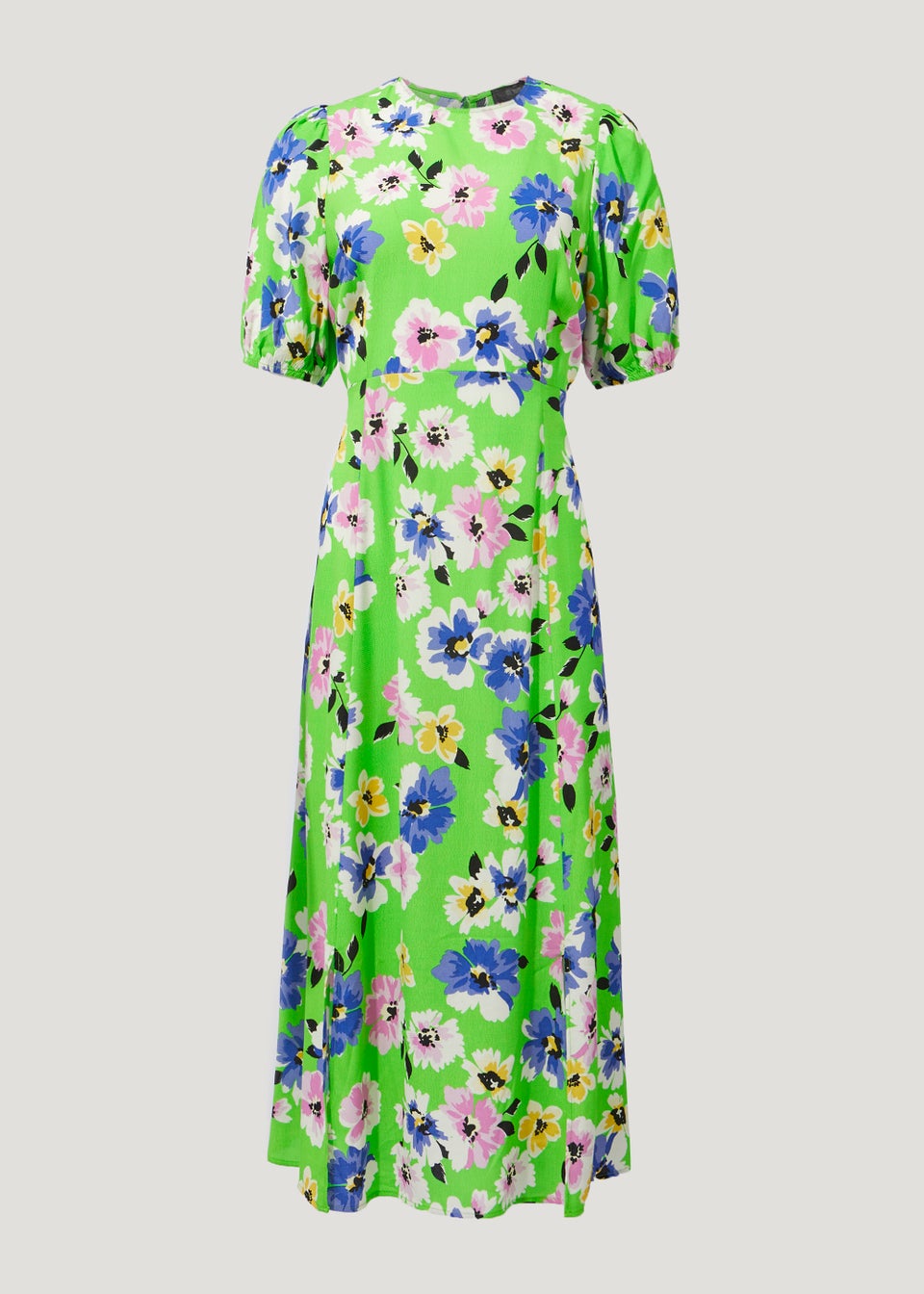 Be Beau Green Floral Cut Out Midi Dress