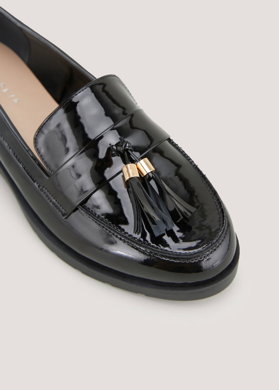 Black Patent Tassel Loafers
