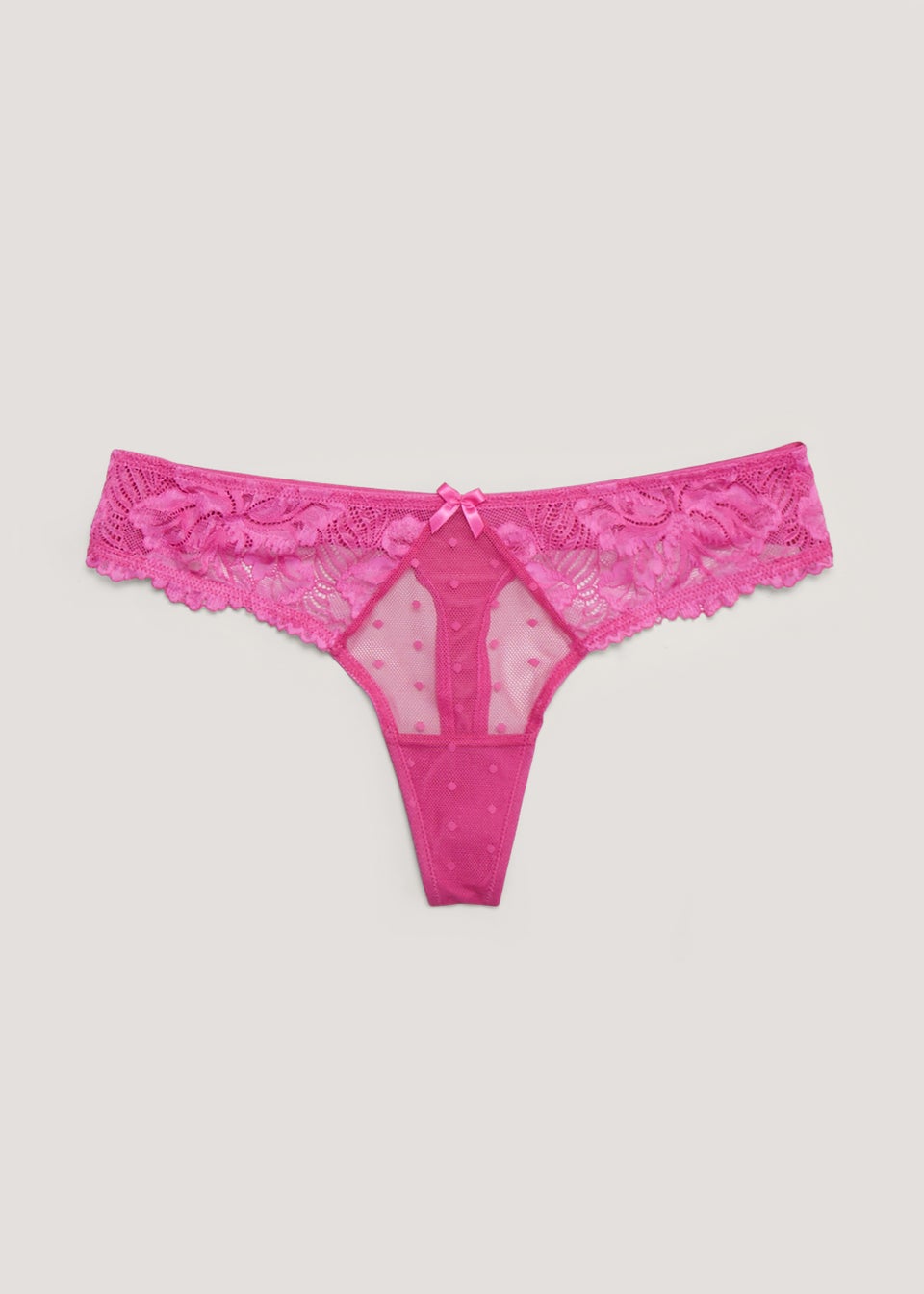 Ivory Rose Raspberry Polka Dot Thong