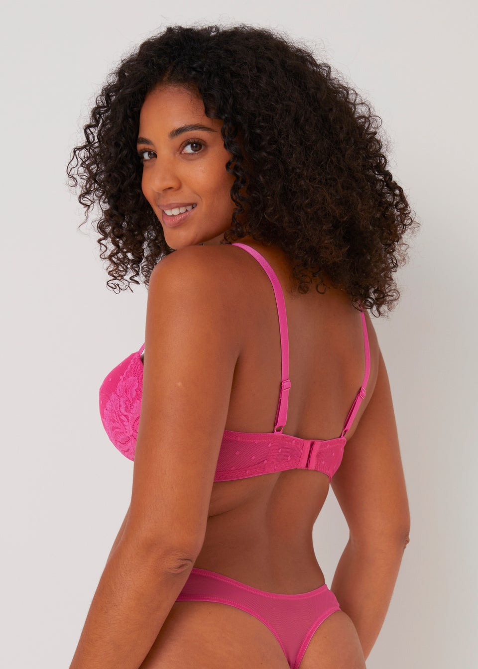 Ivory Rose Raspberry Polka Dot Thong