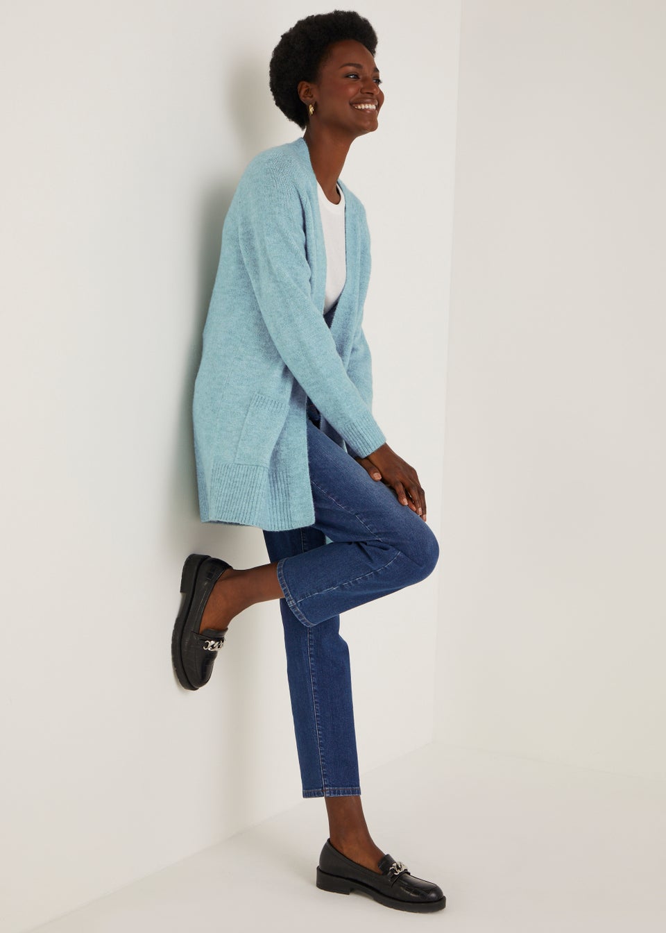 Teal longline cardigan new arrivals