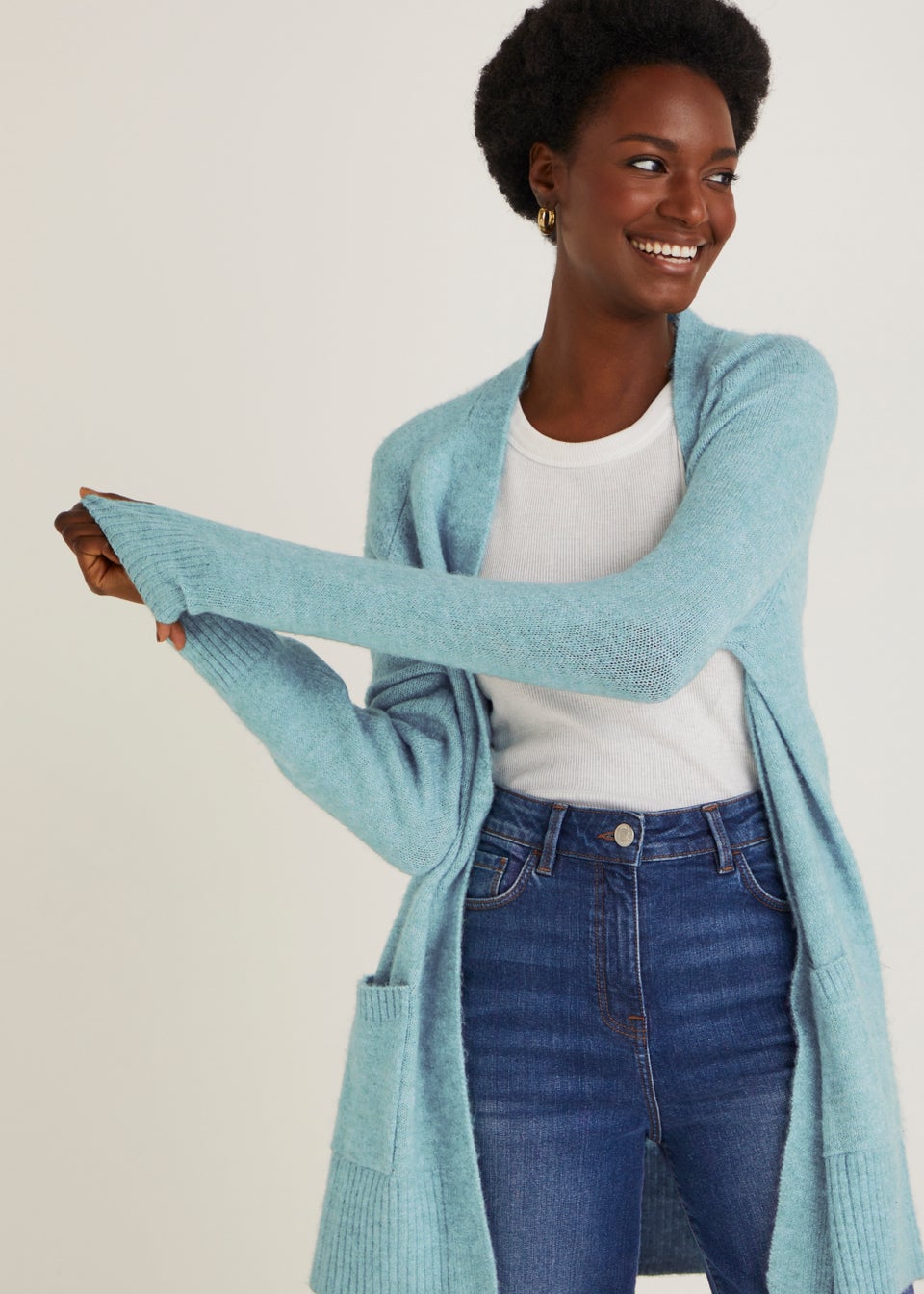 Teal cheap sweater cardigan