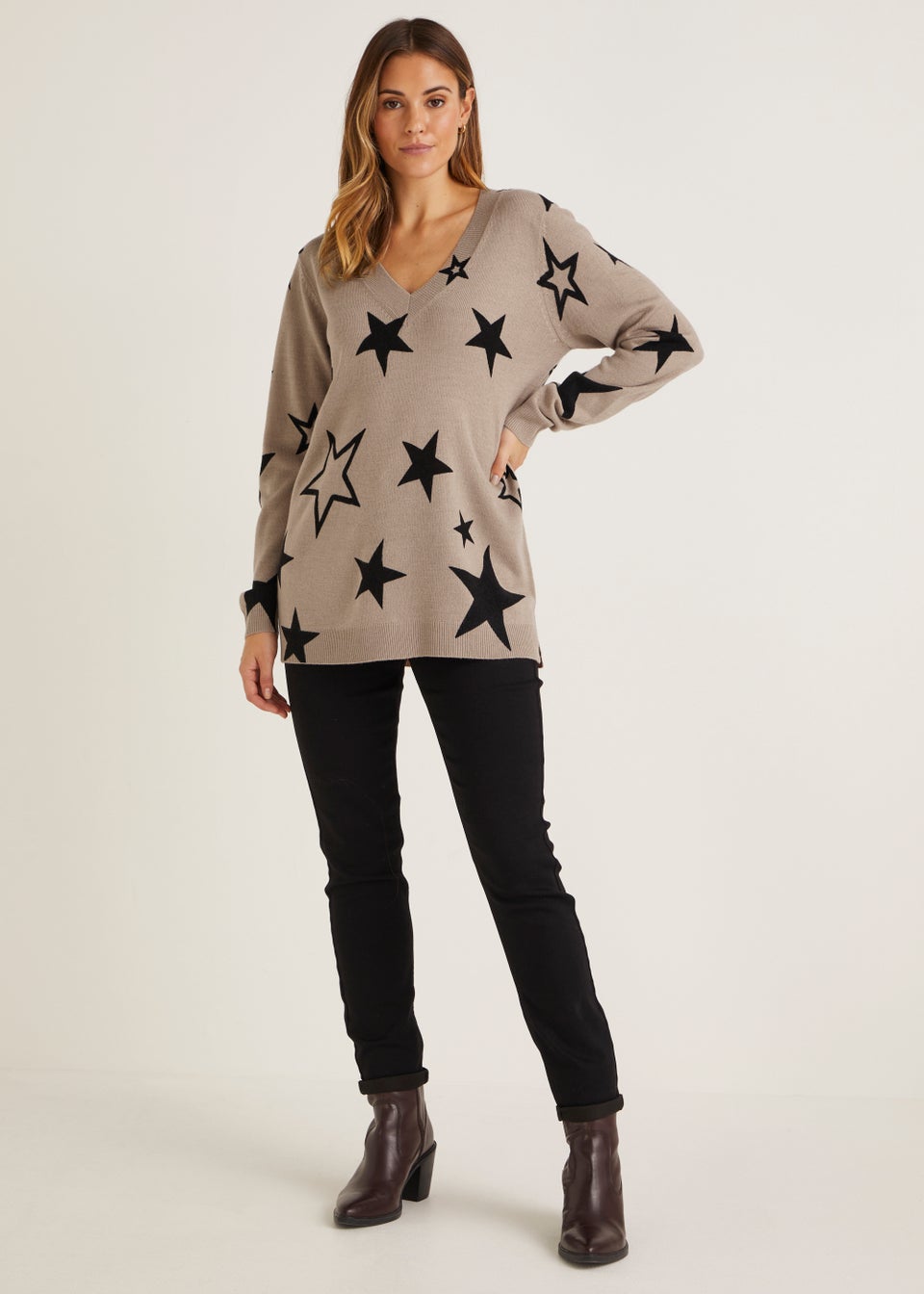 Women's star print jumper hot sale