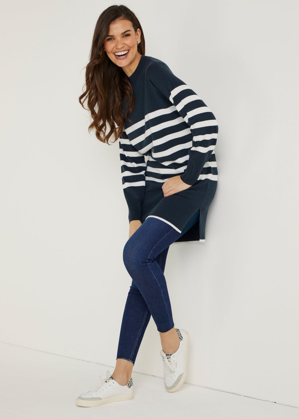 Navy Stripe Super Soft Tunic Dress