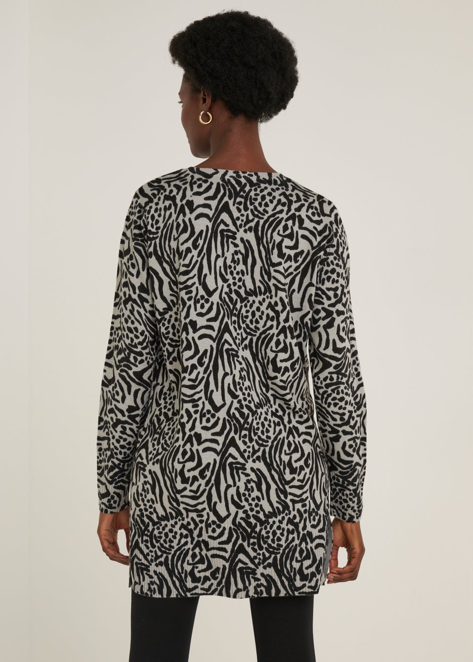 Grey Animal Print Super Soft Tunic