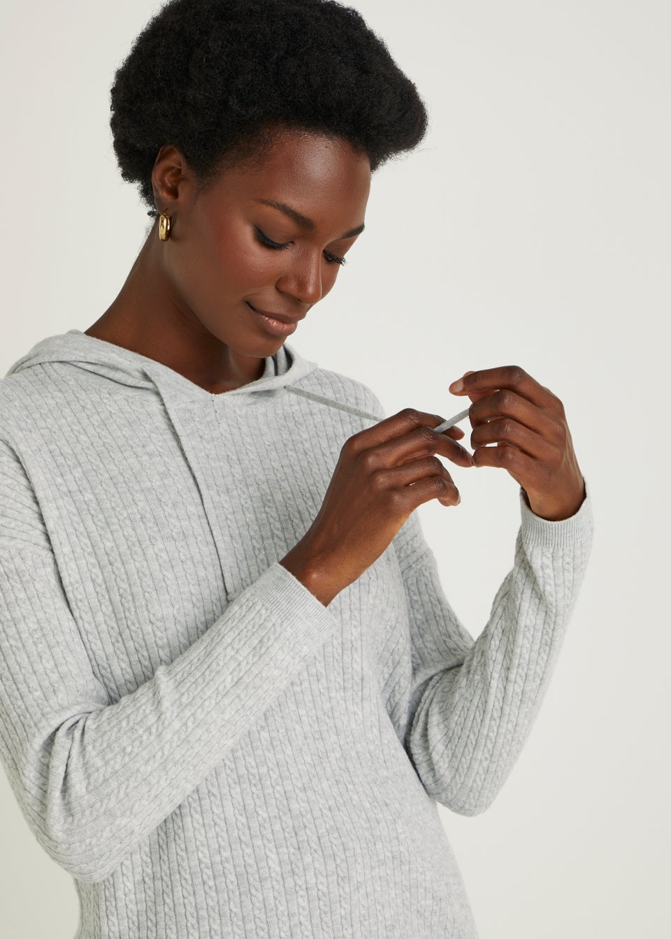 Grey Baby Cable Hoodie
