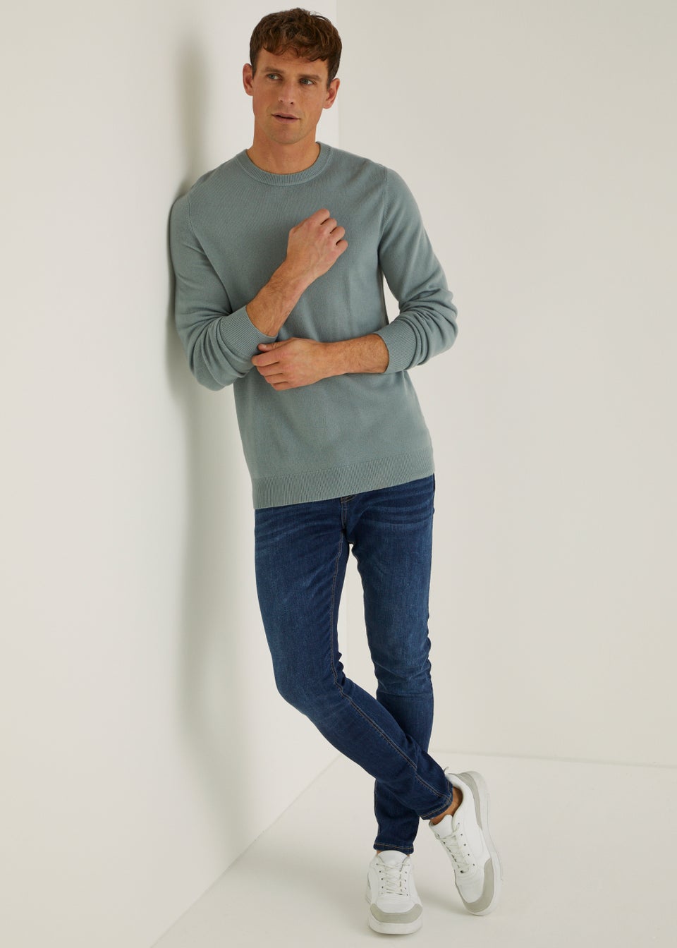 Sage Soft Touch Crew Neck Jumper