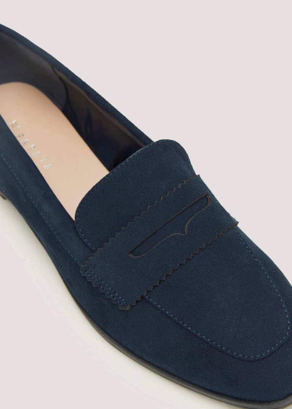 Navy Square Toe Loafers